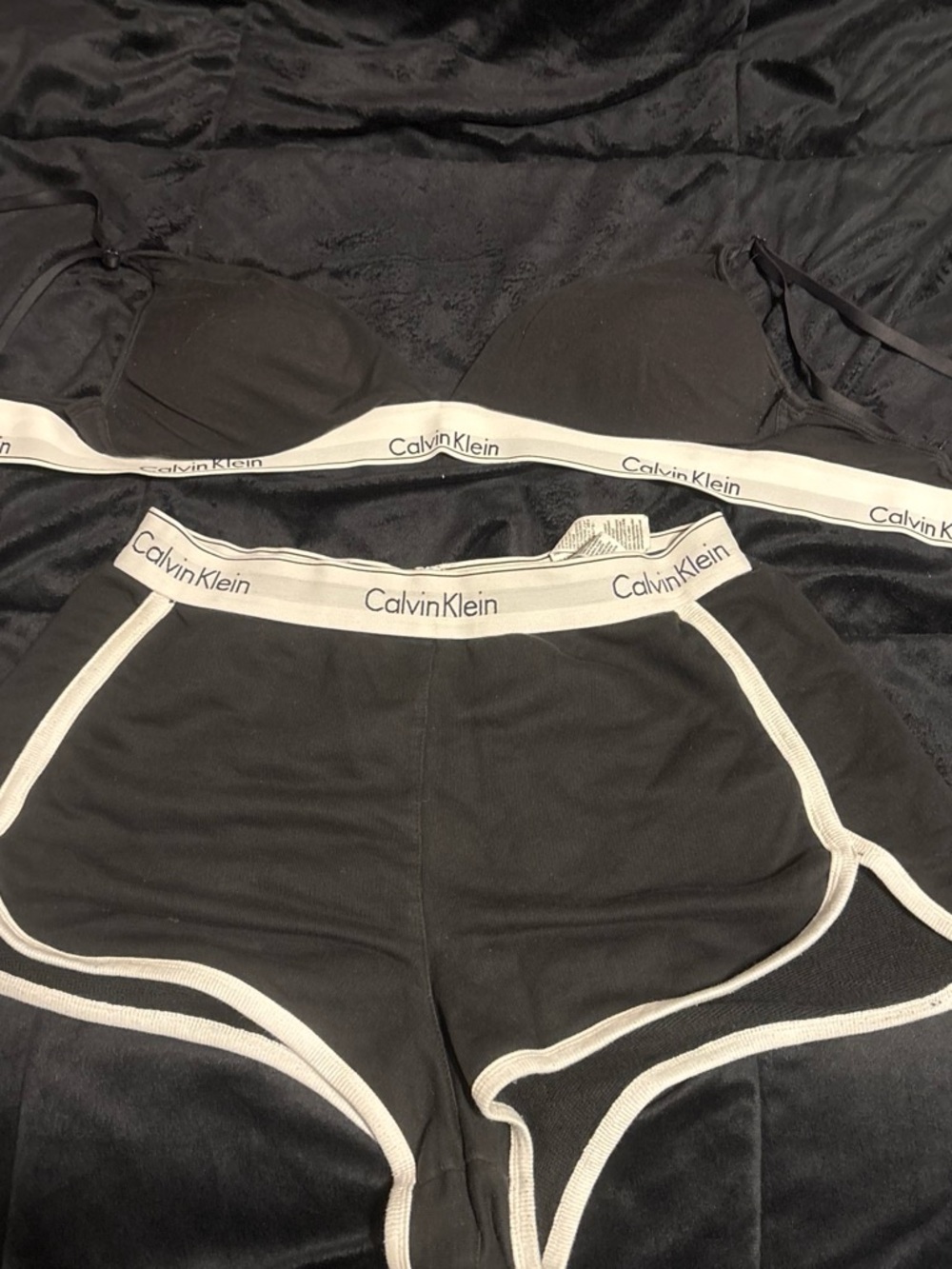 Calvin Klein Black Bralette with White Logo Band
